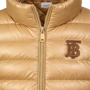 Burberry Gold Nylon Icon Stripe TB Monogram Puffer Gilet (Pre-Loved)