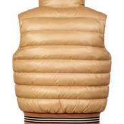 Burberry Gold Nylon Icon Stripe TB Monogram Puffer Gilet (Pre-Loved)