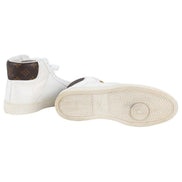 Louis Vuitton Rivoli White Leather Monogram High-Top Sneakers (Pre-Loved)