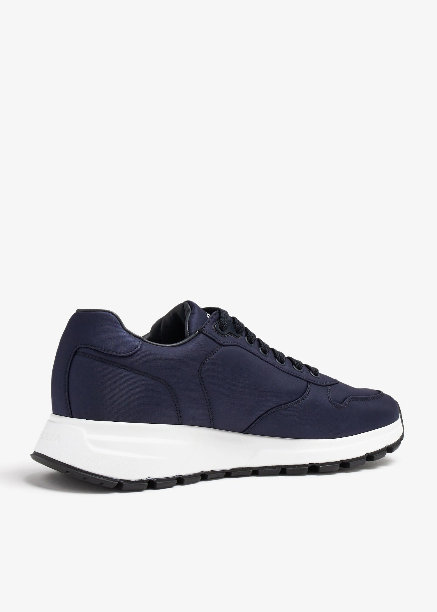 Prada Navy Suede and Nylon Triangle Logo Sneakers 