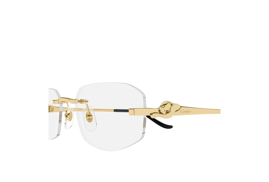 Gold Cartier 3D Panthère Glasses 