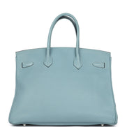 Hermès Birkin 35 Blue Jean Togo Leather Silver Hardware Letter M (2009) (Pre-Loved)