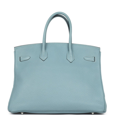 Hermès Birkin 35 Blue Jean Togo Leather Silver Hardware Letter M (2009) (Pre-Loved)