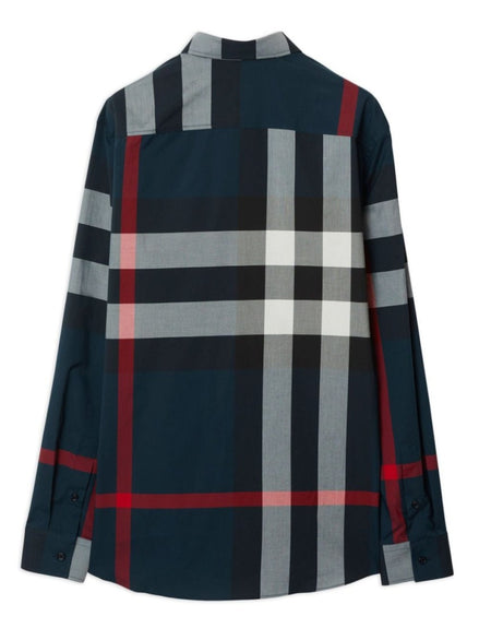 Burberry Charcoal and Red Check Long-Sleeve Shirt (Pre-Loved)