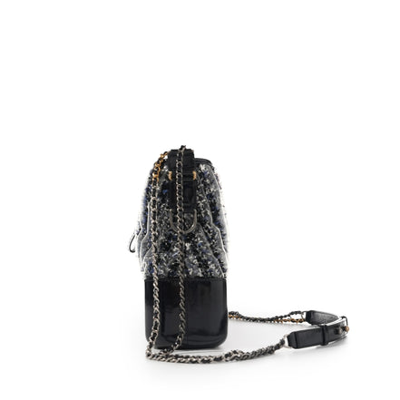 Chanel Medium Plastic Chevron Gabrielle Tweed Hobo Bag (Pre-Loved)