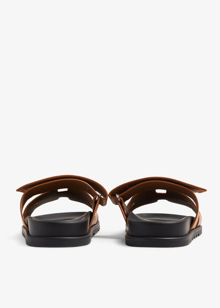Hermès Chypre Sandal Gold Calfskin with Black Sole "Unworn"