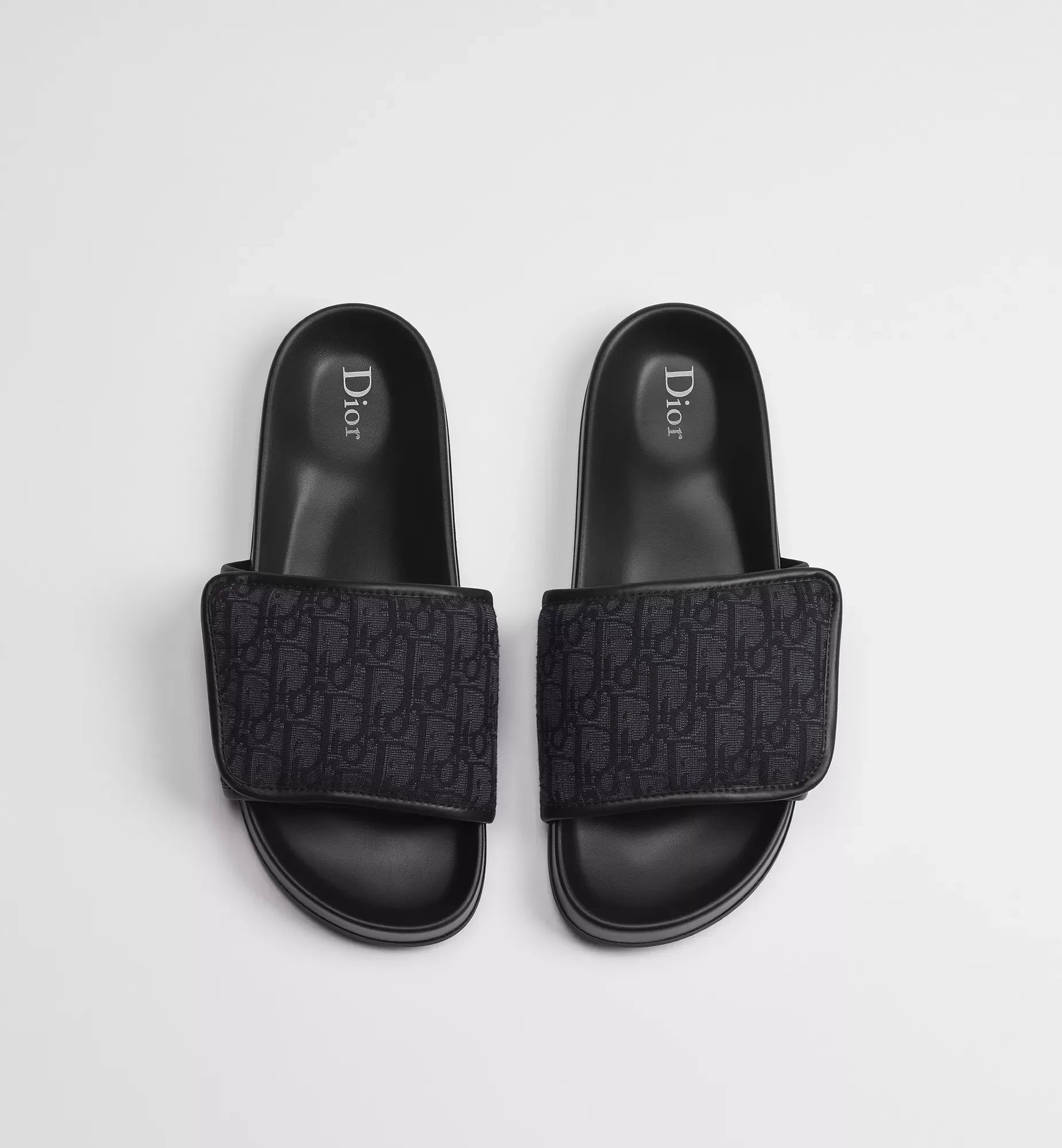 Dior Black Oblique Jacquard Aqua Sandals 