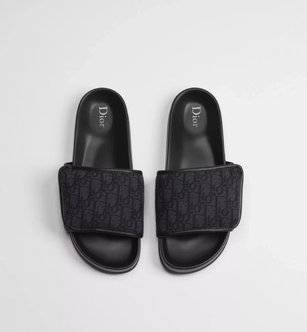 Dior Black Oblique Jacquard Aqua Sandals "Unworn"