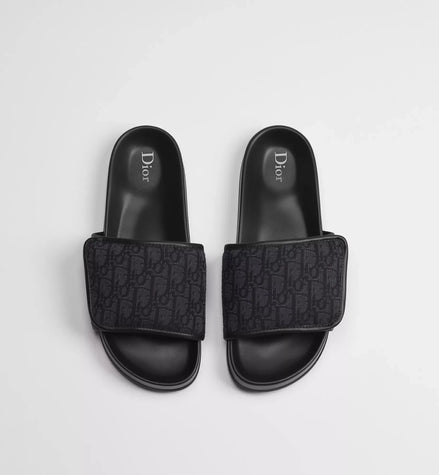Dior Black Oblique Jacquard Aqua Sandals "Unworn"