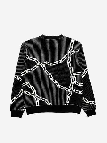 Louis Vuitton Rare Black Pinstripe Chainlink Sweatshirt "Unworn"