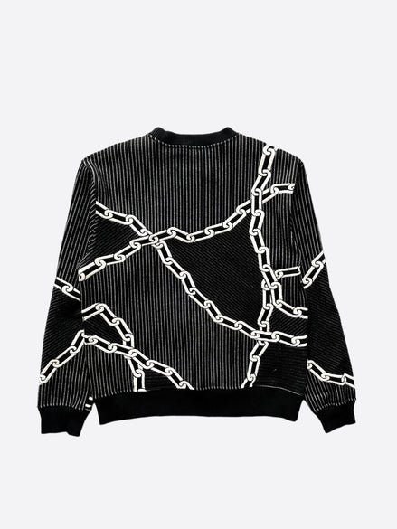 Louis Vuitton Rare Black Pinstripe Chainlink Sweatshirt "Unworn"