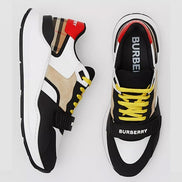 Burberry Ramsey Black, White & Yellow Multi-Color Trainers 
