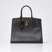 Louis Vuitton Calfskin City Steamer MM Black 