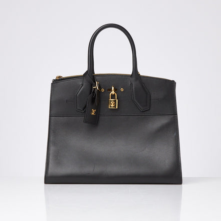 Louis Vuitton Calfskin City Steamer MM Black "Unworn"