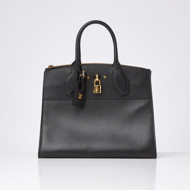 Louis Vuitton Calfskin City Steamer MM Black "Unworn"