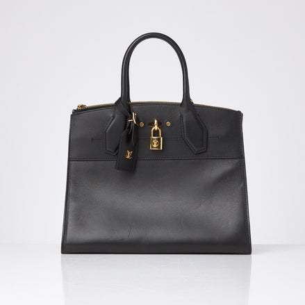 Louis Vuitton Calfskin City Steamer MM Black "Unworn"