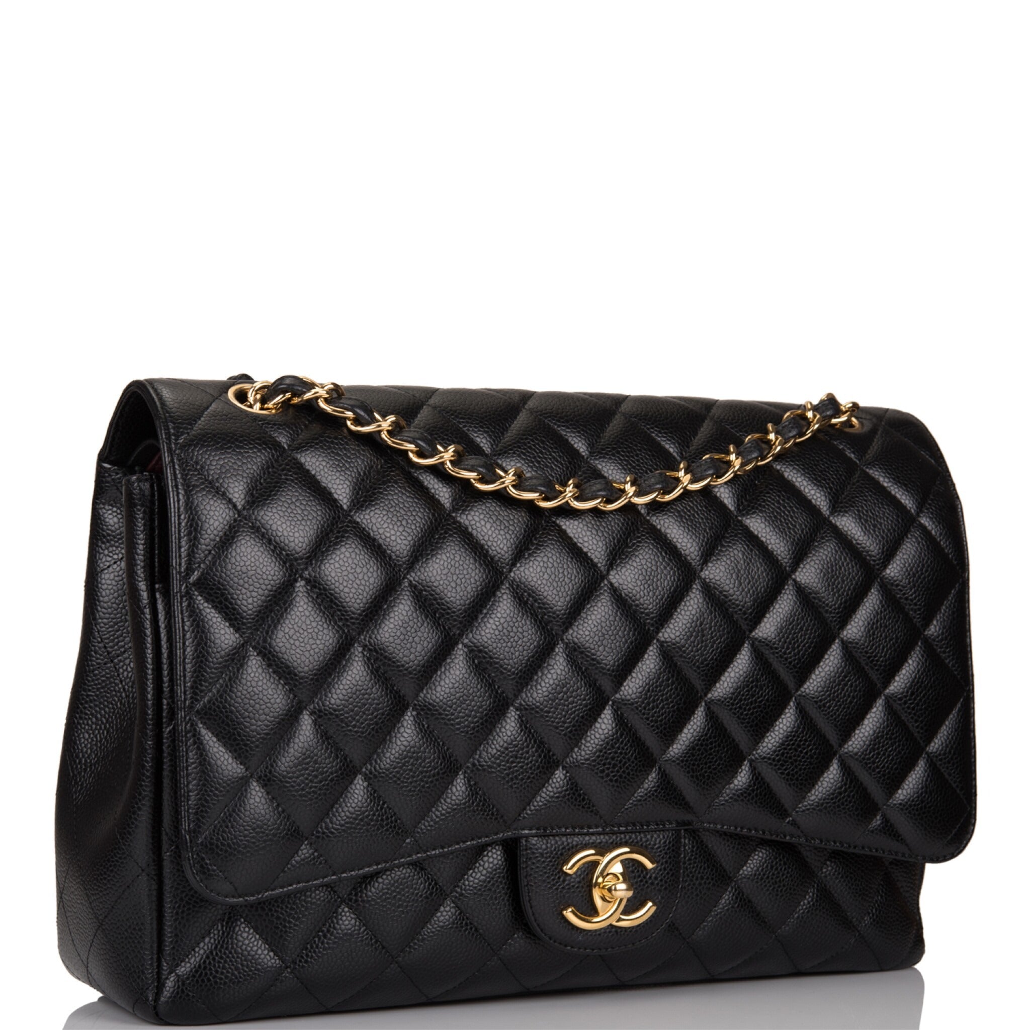 Chanel Maxi Classic Single Flap Black Caviar GHW 