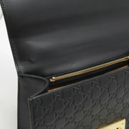 Gucci Black Signature Leather Padlock Small Shoulder Bag 