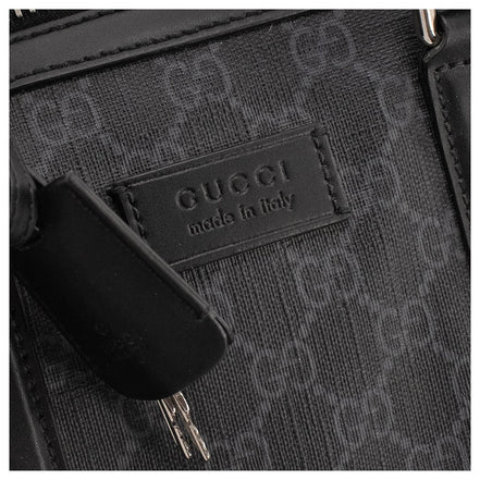 Gucci Savoy Medium Duffel Bag 45cm Black GG Supreme (Pre-Loved)