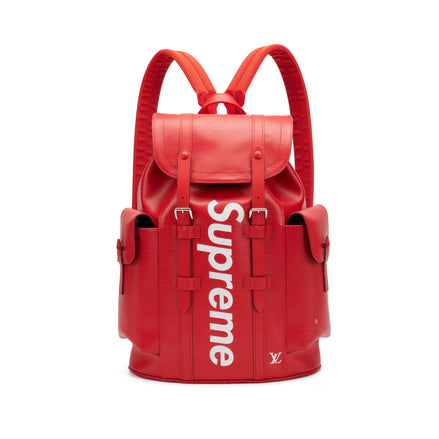 Louis Vuitton x Supreme Epi Leather Christopher Red Backpack "Unworn"