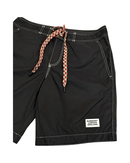 Burberry London England Patch Contrast Stitch Black Swim Shorts "Unworn"
