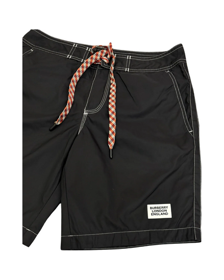 Burberry London England Patch Contrast Stitch Black Swim Shorts "Unworn"