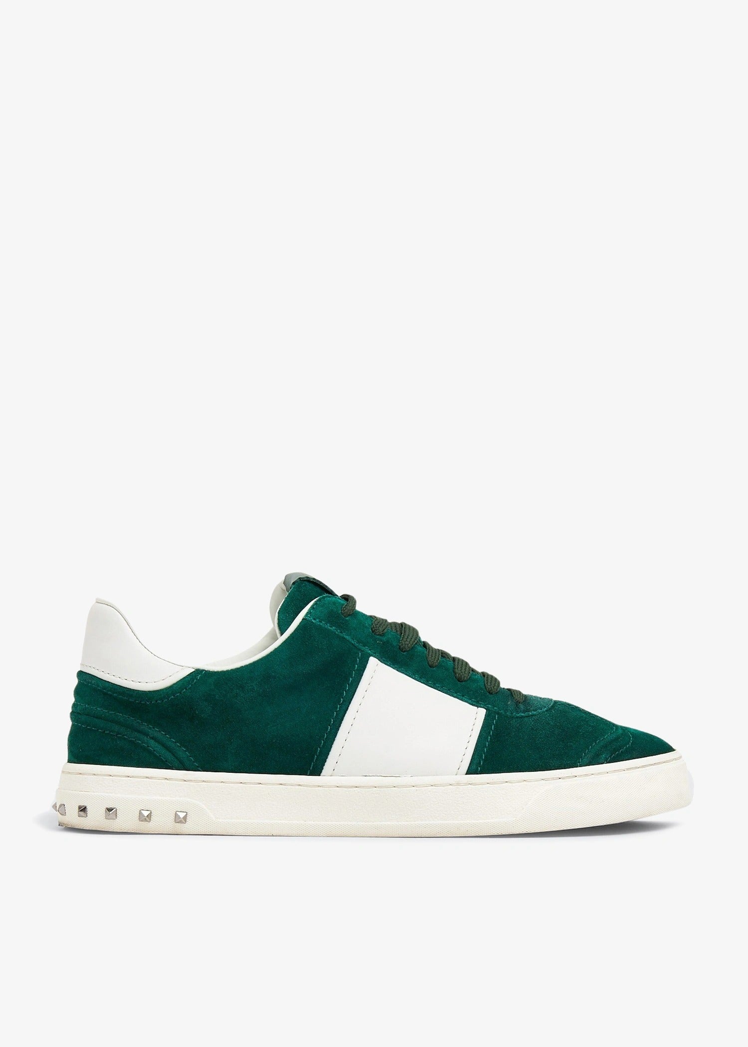 Valentino Garavani Green Suede & White Leather Flycrew Sneakers (Pre-Loved)