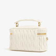 Miu Miu Matelassé Nappa Leather Vanity Case White (Pre-Loved)