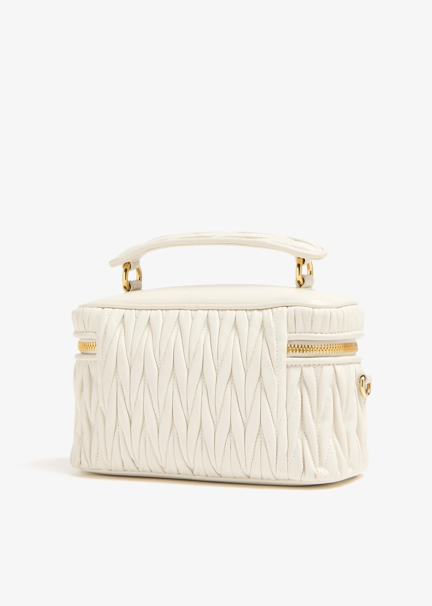 Miu Miu Matelassé Nappa Leather Vanity Case White (Pre-Loved)