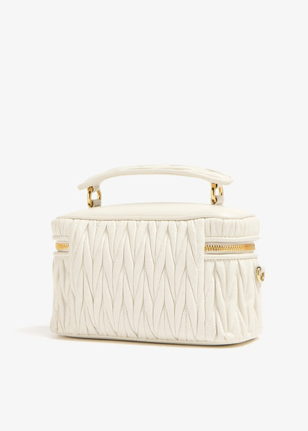Miu Miu Matelassé Nappa Leather Vanity Case White (Pre-Loved)