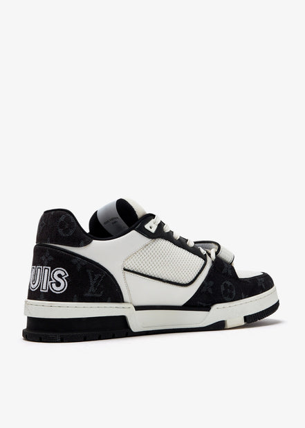 Louis Vuitton Black & White Monogram Denim LV Trainer "Unworn"