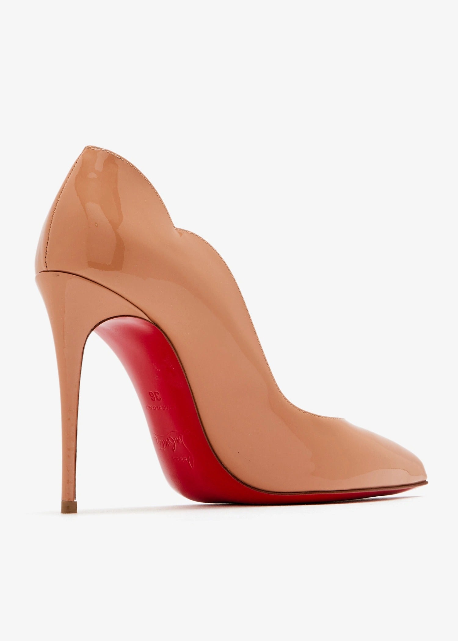 Christian Louboutin Nude Patent Leather Hot Chick 100 Pumps 