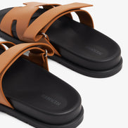 Hermès Chypre Sandal Gold Calfskin with Black Sole 