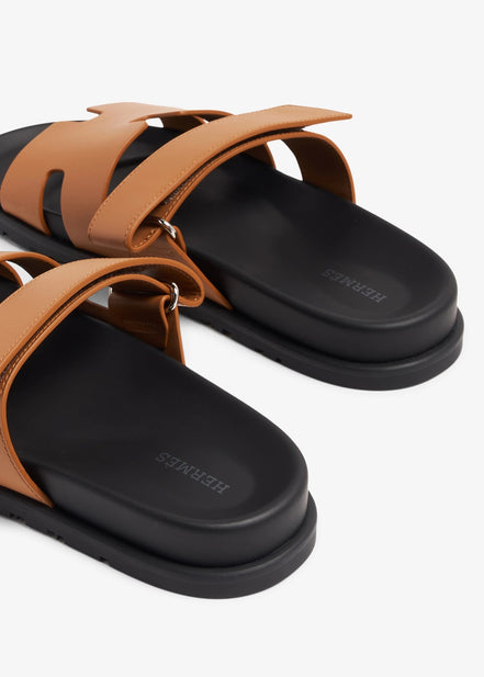 Hermès Chypre Sandal Gold Calfskin with Black Sole "Unworn"