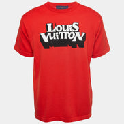 Red Louis Vuitton Graphic Logo T-Shirt Size XL “Never Owned”