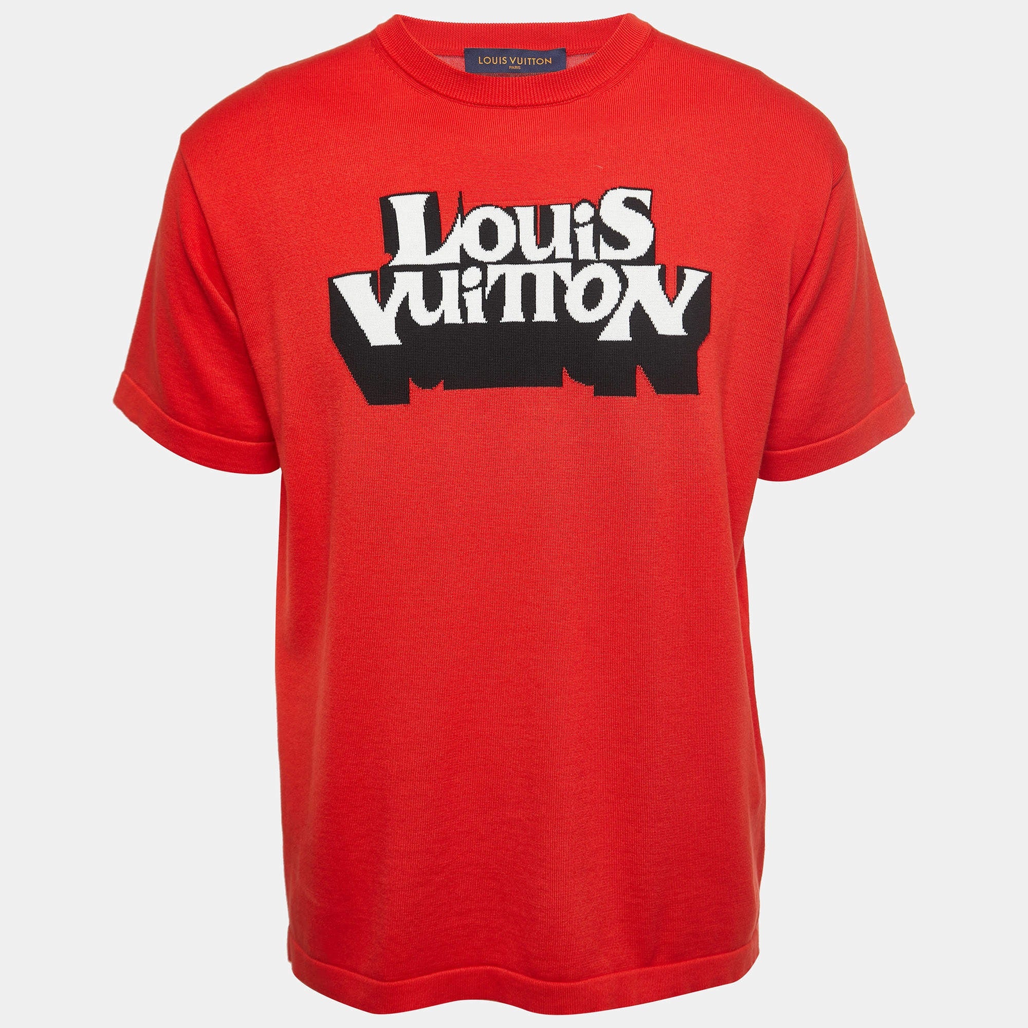 Red Louis Vuitton Graphic Logo T-Shirt Size XL “Never Owned”