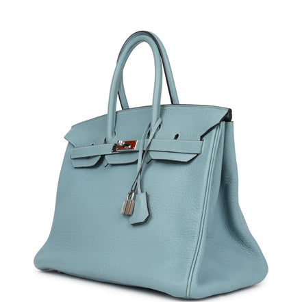 Hermès Birkin 35 Blue Jean Togo Leather Silver Hardware Letter M (2009) (Pre-Loved)