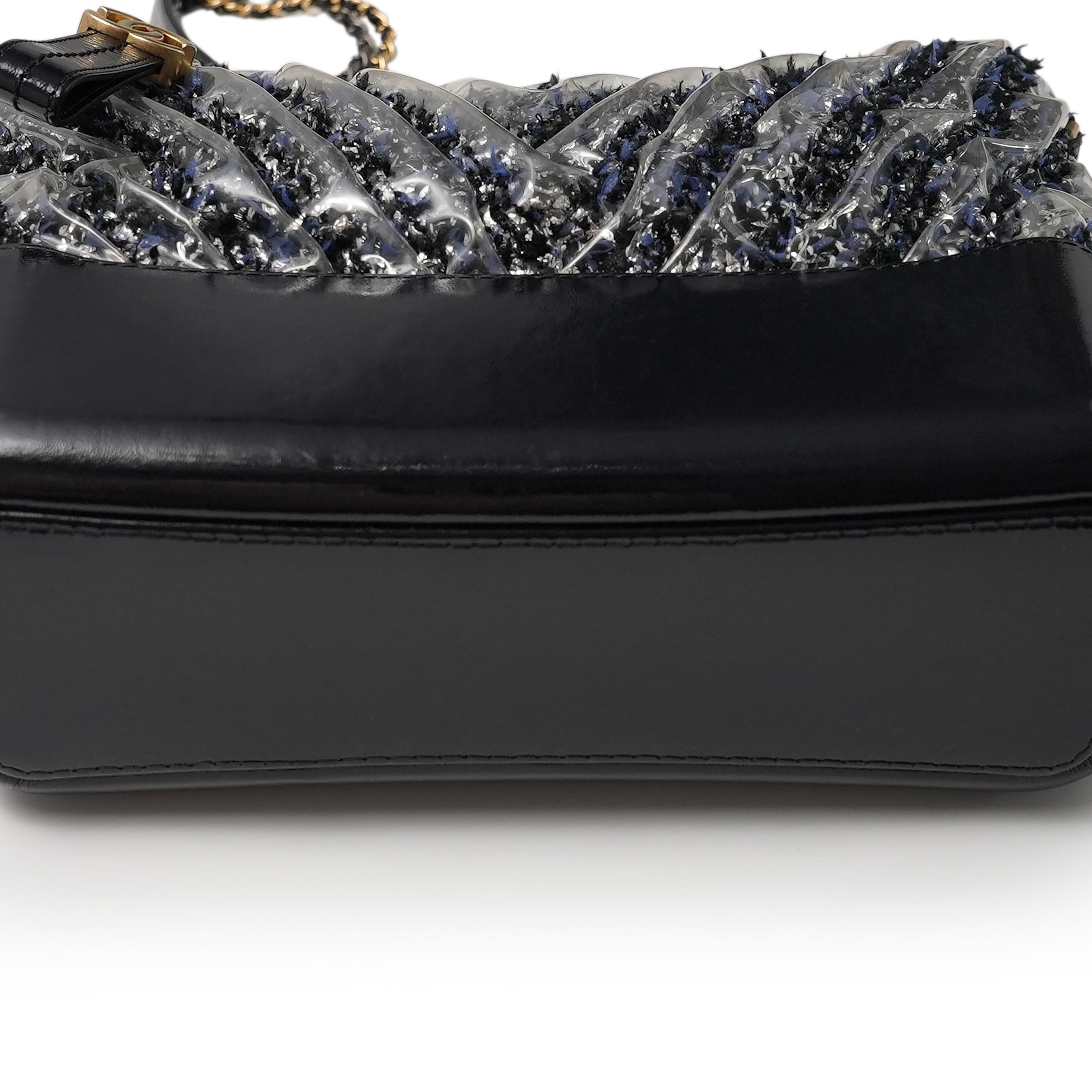 Chanel Medium Plastic Chevron Gabrielle Tweed Hobo Bag (Pre-Loved)