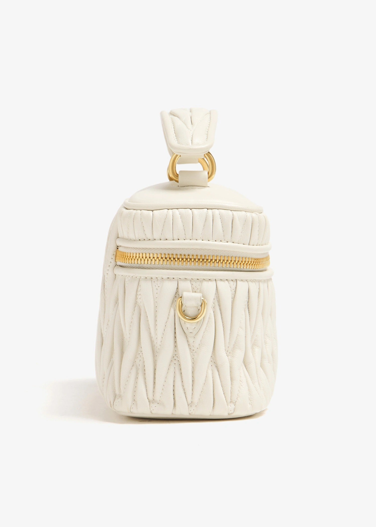 Miu Miu Matelassé Nappa Leather Vanity Case White (Pre-Loved)