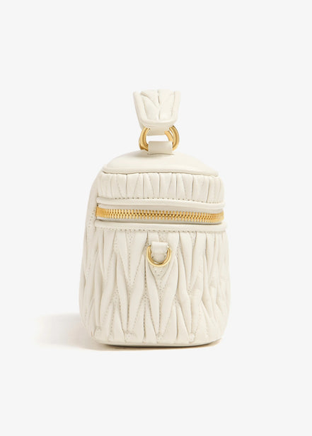 Miu Miu Matelassé Nappa Leather Vanity Case White (Pre-Loved)