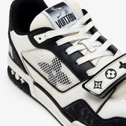 Louis Vuitton Black & White Monogram Denim LV Trainer 