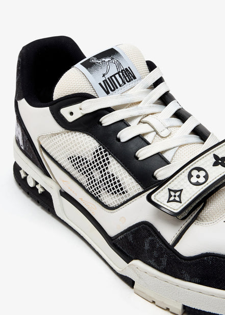 Louis Vuitton Black & White Monogram Denim LV Trainer "Unworn"