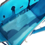 Hermes Birkin 25 Epsom Leather Bleu Frida with Palladium Hardware 