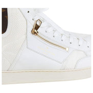 Louis Vuitton Rivoli White Leather Monogram High-Top Sneakers (Pre-Loved)