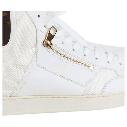 Louis Vuitton Rivoli White Leather Monogram High-Top Sneakers (Pre-Loved)