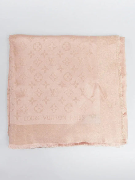 Louis Vuitton Monogram Shine Shawl Rose Gold / Beige "Unworn"