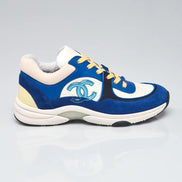 Chanel Suede and Nylon CC Trainers Navy/Grey (Pre-loved)