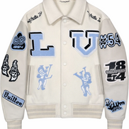 Louis Vuitton Cream Virgil Abloh Patch Varsity Jacket 