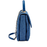 Chanel Trendy Top Handle Quilted Denim Bag 