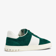 Valentino Garavani Green Suede & White Leather Flycrew Sneakers (Pre-Loved)